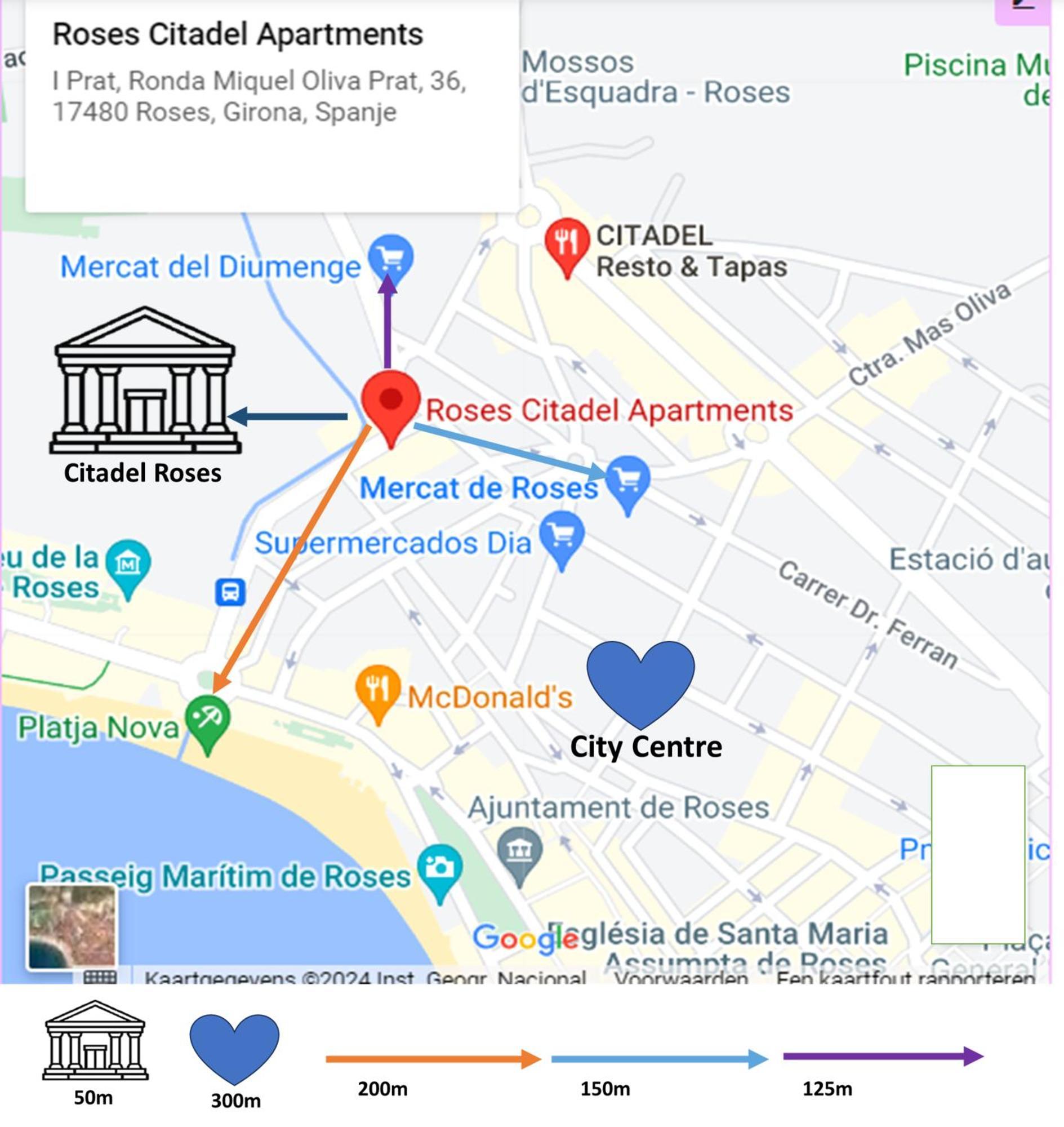 Citadel Holiday Apartment "Oliva" Roses, Beach 200M, Centre 300M, Pr Parking Big Sun Terrace Ngoại thất bức ảnh